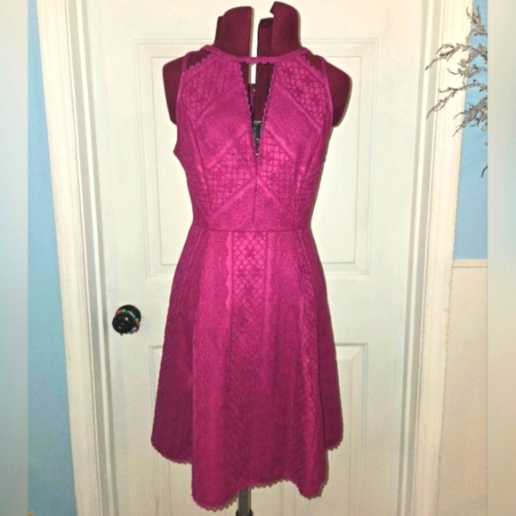 Free People Magenta Missed Connections Halter Mini Dress - Picture 1 of 15
